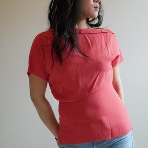 Reiss Coral Pink Asymmetrical Top Size 4